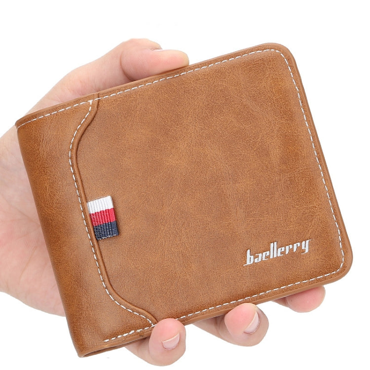 Baellerry Short Wallet Tri-fold Horizontal Coin Purse For Men(Black) - Wallets by Baellerry | Online Shopping South Africa | PMC Jewellery