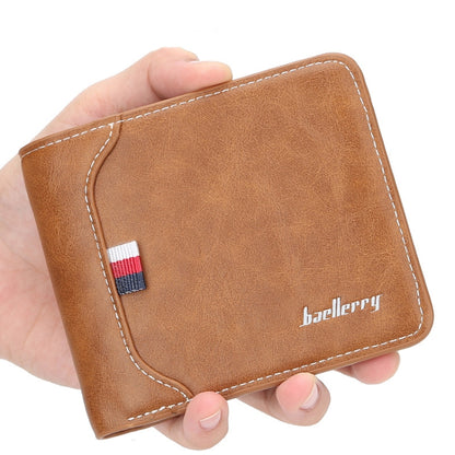 Baellerry Short Wallet Tri-fold Horizontal Coin Purse For Men(Dark Coffee) - Wallets by Baellerry | Online Shopping South Africa | PMC Jewellery