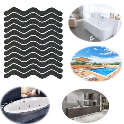 24pcs /Bag Wavy Shaped Safety Bathtub Non-Slip Sticker, Specification:  1.3 x 18cm(Black) - Adhesives & Sealers by PMC Jewellery | Online Shopping South Africa | PMC Jewellery