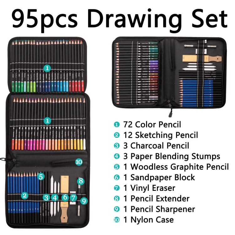 95 PCS / Set Yover Oily Colored Pencil Set Art Sketch Pencil Painting Set - Art Supplies by PMC Jewellery | Online Shopping South Africa | PMC Jewellery