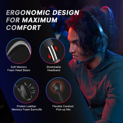 EKSA E3D Lightweight Adjustable Mic Gaming Wired Headset, Cable Length: 2m(Black) - Multimedia Headset by EKSA | Online Shopping South Africa | PMC Jewellery