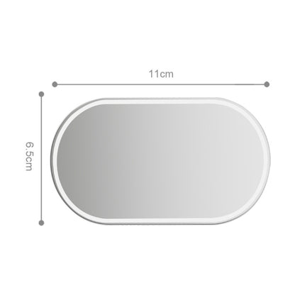 Sun Visor High-Definition Mirror Stainless Steel Makeup Mirror Oval Small - Interior Mirrors by PMC Jewellery | Online Shopping South Africa | PMC Jewellery