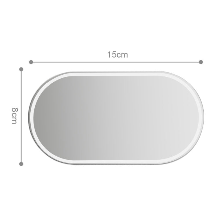 Sun Visor High-Definition Mirror Stainless Steel Makeup Mirror Oval Large - Interior Mirrors by PMC Jewellery | Online Shopping South Africa | PMC Jewellery