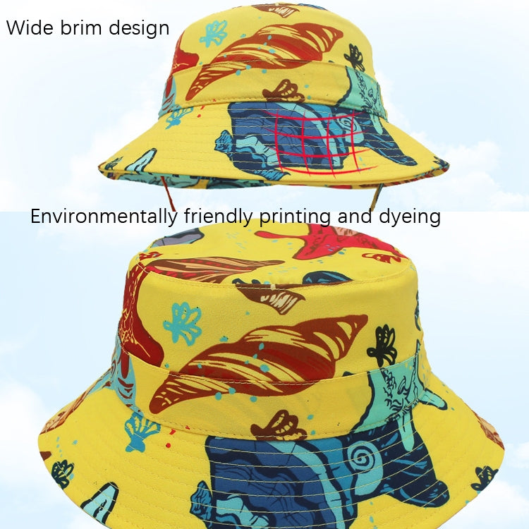 outfly Ocean-Style Child Sunscreen Fisherman Hat, Size: S 54-56cm(White Background Coconut Tree) - Peaked Cap by PMC Jewellery | Online Shopping South Africa | PMC Jewellery