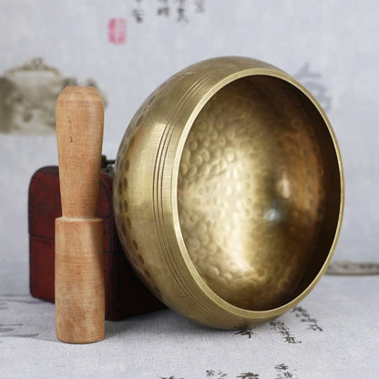 Buddha Sound Bowl Yoga Meditation Copper Bowl, Size: Diameter 8cm(Bowl+Mat+Wooden Stick+Linen Bag) - Incense Burner & Sound bowls by PMC Jewellery | Online Shopping South Africa | PMC Jewellery