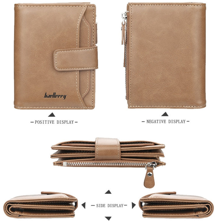 Baellerry D3218 Men Short Multi-Card Slot Zipper Wallet Large Capacity Card Holder(Brown) - Wallets by Baellerry | Online Shopping South Africa | PMC Jewellery