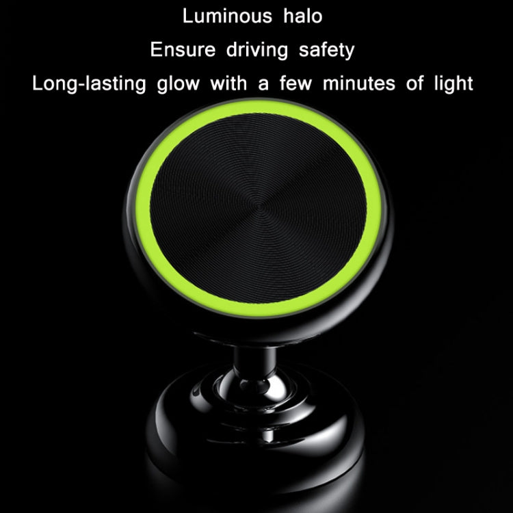 Car Aluminum Alloy Magnetic Mobile Phone Holder, Colour: Black (Luminous) - Car Holders by PMC Jewellery | Online Shopping South Africa | PMC Jewellery