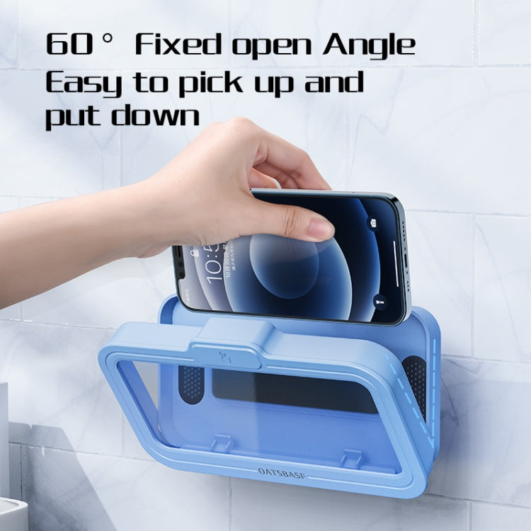 Oatsbasf  Bathroom Waterproof Phone Case Holder Shower Phone Box Wall Mount Phone Holder(Blue) - Hand-Sticking Bracket by Oatsbasf | Online Shopping South Africa | PMC Jewellery