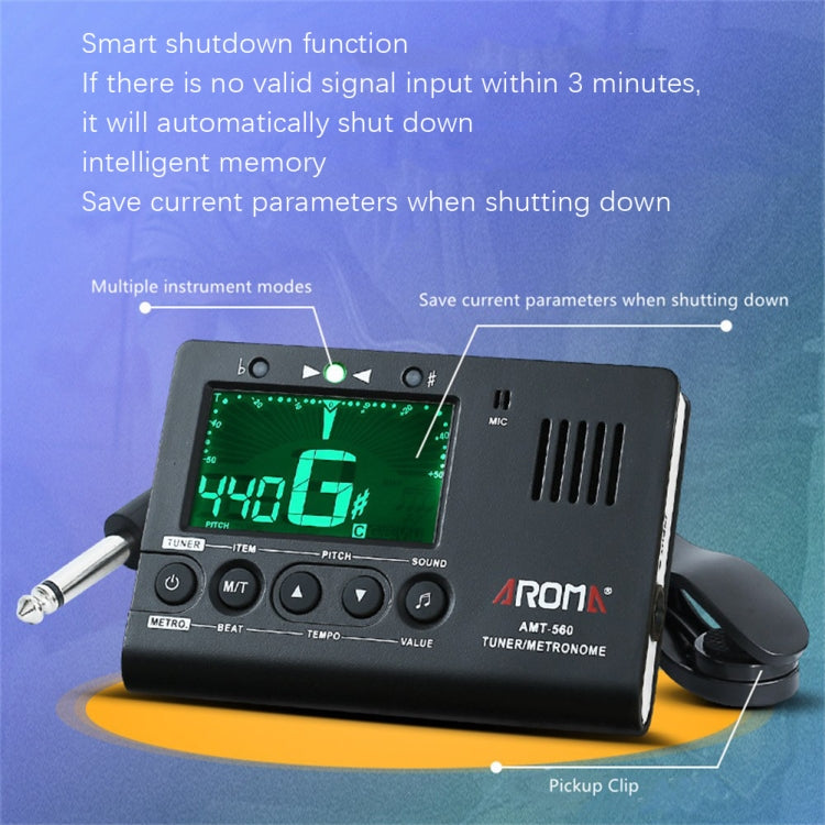 ROM Electronic Metronome Rhythm Acoustic Guitar Tuner(AMT-560) - Stringed Instruments by PMC Jewellery | Online Shopping South Africa | PMC Jewellery