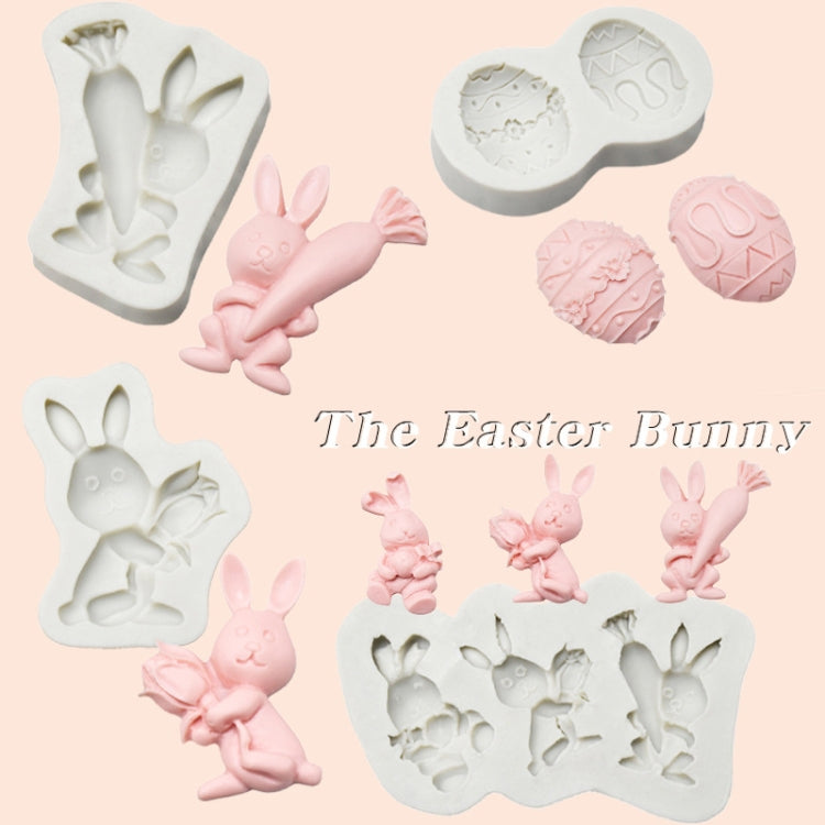 2 PCS Easter Bunny Egg Chocolate Baking Clay Silicone Mold, Specification: Double Egg - Arts & Crafts by PMC Jewellery | Online Shopping South Africa | PMC Jewellery