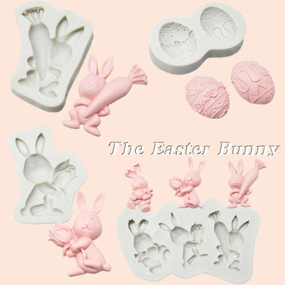 2 PCS Easter Bunny Egg Chocolate Baking Clay Silicone Mold, Specification: Bouquet Bunny - Arts & Crafts by PMC Jewellery | Online Shopping South Africa | PMC Jewellery
