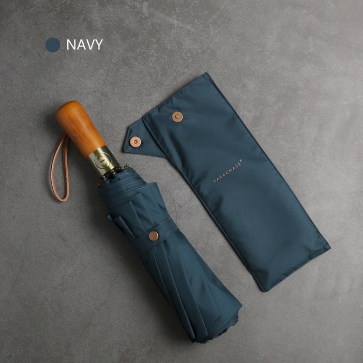 PARACHASE Ten-bone Double-layer Large Windproof Business Automatic Folding Umbrella(Navy) - Umbrellas by PARACHASE | Online Shopping South Africa | PMC Jewellery