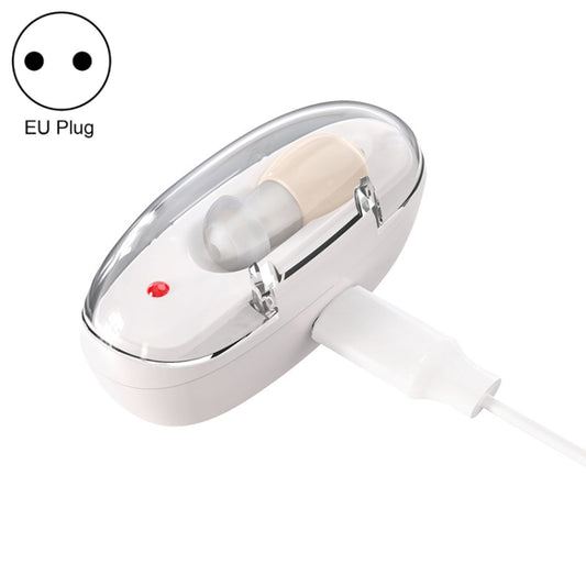 Elderly Sound Amplifier Portable Ear Canal Rechargeable Hearing Aid, Specification: EU Plug(Skin Color) - Hearing Aids by PMC Jewellery | Online Shopping South Africa | PMC Jewellery