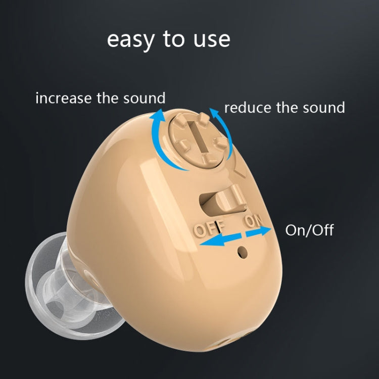 Elderly Sound Amplifier Portable Ear Canal Rechargeable Hearing Aid, Specification: EU Plug(Skin Color) - Hearing Aids by PMC Jewellery | Online Shopping South Africa | PMC Jewellery