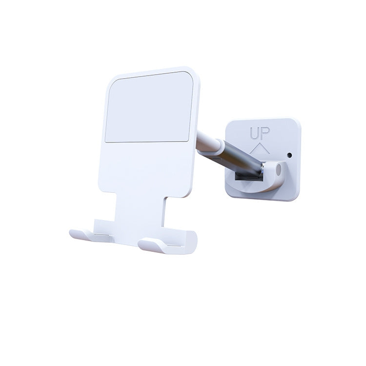 2 PCS T11 Wall Paste Mobile Phone Bracket Foldable Lift Bathroom Kitchen Wall Bracket(White) - Hand-Sticking Bracket by PMC Jewellery | Online Shopping South Africa | PMC Jewellery