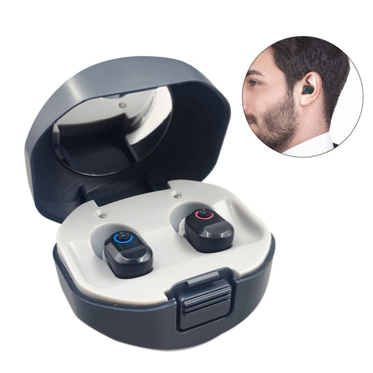 TWS On-Ear Sound Amplifier Hearing Aid with Charging Compartment(Black) - Hearing Aids by null | Online Shopping South Africa | PMC Jewellery