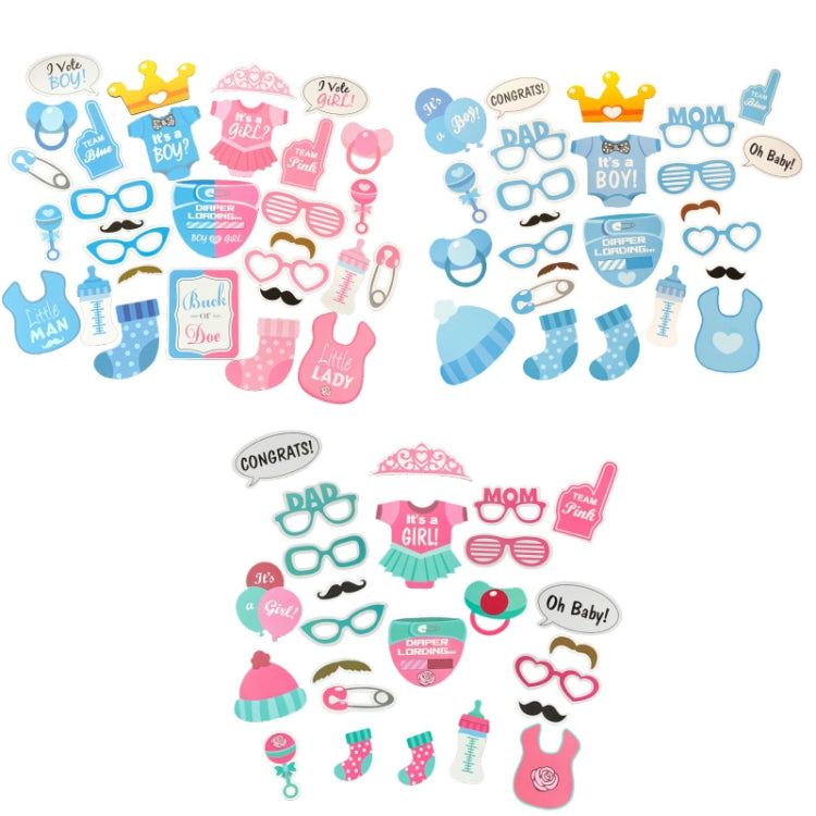 3 Sets Baby Birthday Party Gender Reveal Stickers Photo Props(25PCS/Set Boys Suit) - Holiday Decorations by PMC Jewellery | Online Shopping South Africa | PMC Jewellery