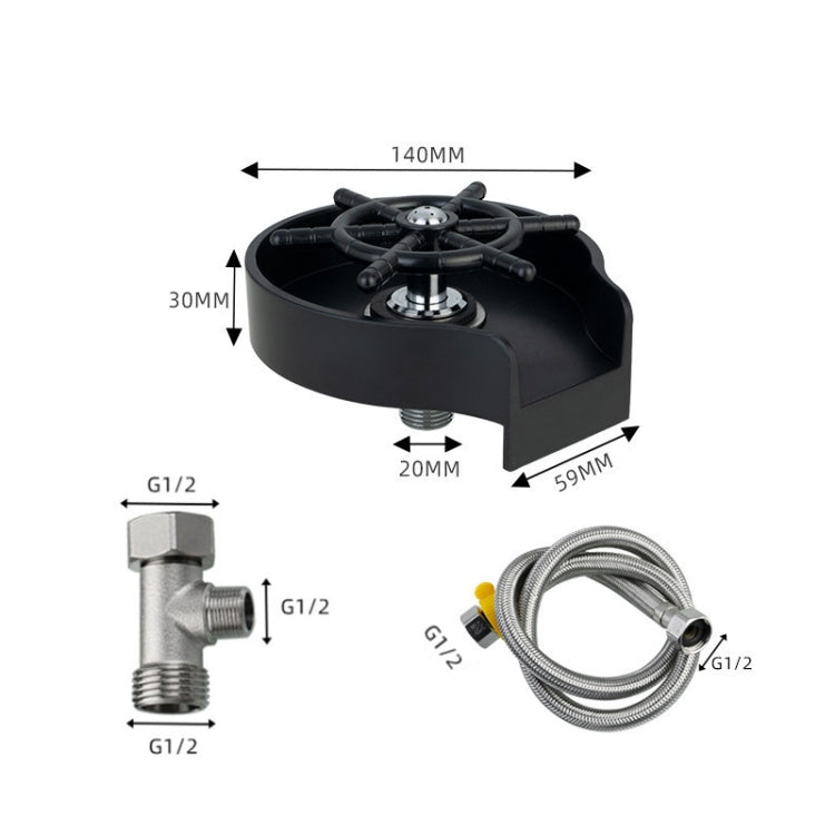 Automatic Faucet High Pressure Spray Washer, Style: Black+Soft Hose+G1/2 Three-way - Faucets & Accessories by PMC Jewellery | Online Shopping South Africa | PMC Jewellery