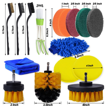 26 PCS / Set Car Beauty Car Wash Detail Brush Electric Drill Brush Outlet Brush(Yellow) - Car washing supplies by PMC Jewellery | Online Shopping South Africa | PMC Jewellery