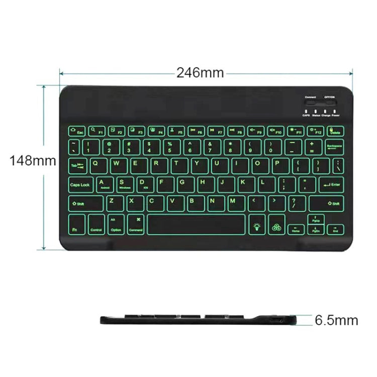 78 Keys 10 Inch RGB Colorful Backlit Bluetooth Keyboard For Mobile Phone / Tablet(Black) - Wireless Keyboard by PMC Jewellery | Online Shopping South Africa | PMC Jewellery