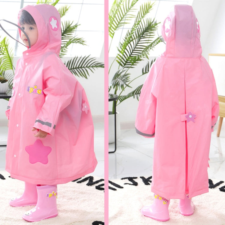 Large Hat Brim Cartoon Print Children Raincoat with Schoolbag Seat, Size: M(Pink) - Raincoats by PMC Jewellery | Online Shopping South Africa | PMC Jewellery