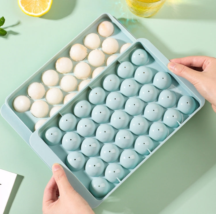 33 Grid Round Ice Hockey Mold With Lid Ice Box Small Marble Ice Tray, Random Color Delivery - Food Molds by PMC Jewellery | Online Shopping South Africa | PMC Jewellery