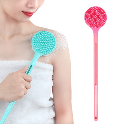 Silicone Massage Long Handle Double Sided Bath Brush(Pink) - Bath Brushes & Sponges by PMC Jewellery | Online Shopping South Africa | PMC Jewellery