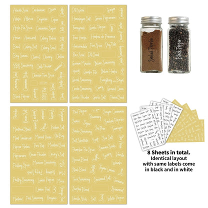276 PCS Transparent Waterproof Spice Labels 2 Color Combination Pantry Markers(8 Sheets / Set) - Printer Paper & Stickers by PMC Jewellery | Online Shopping South Africa | PMC Jewellery