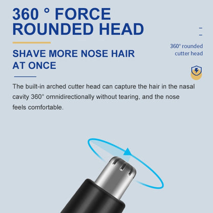 SPORTSMAN Metal Aluminum Tube Body Rechargeable Nose Hair Device, Style: Eyebrow 2 In 1(Black) - Electric Shavers by PMC Jewellery | Online Shopping South Africa | PMC Jewellery