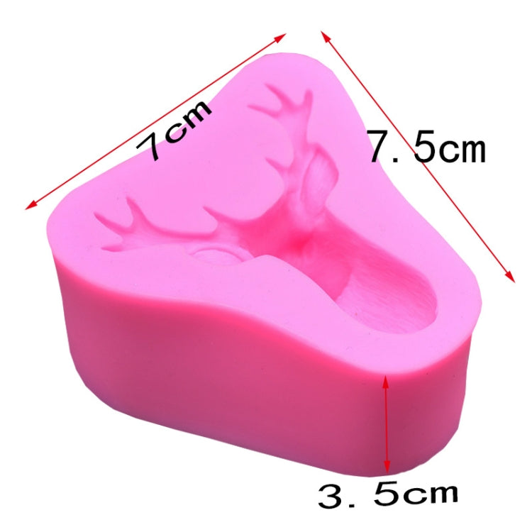 Deer Head Silicone Fondant Cake Mold(Pink) - Food Molds by PMC Jewellery | Online Shopping South Africa | PMC Jewellery