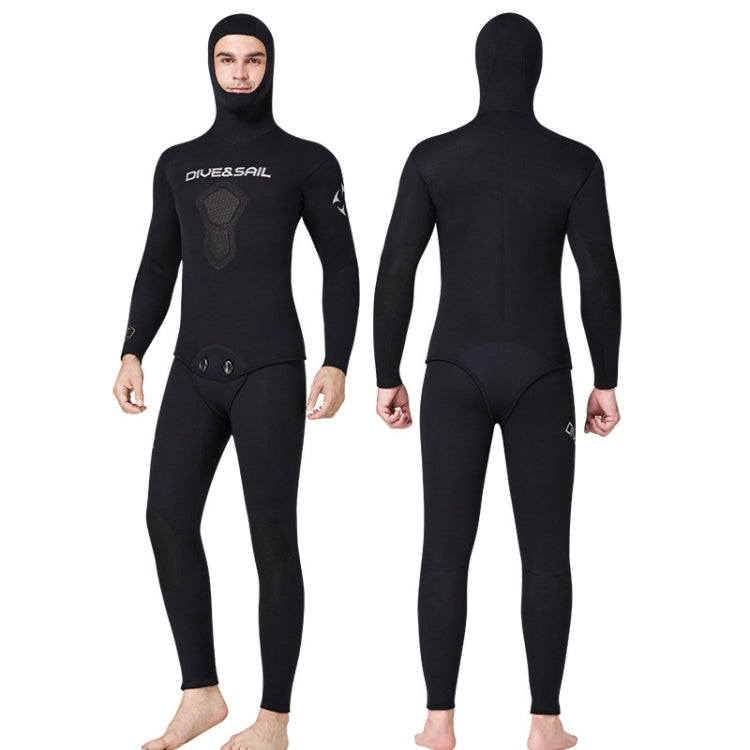 DIVE&SAIL 5mm Split Thick And Keep Warm Long Sleeves Hooded Diving Suit, Size: XL(Black) - Athletic Wear by DIVE&SAIL | Online Shopping South Africa | PMC Jewellery