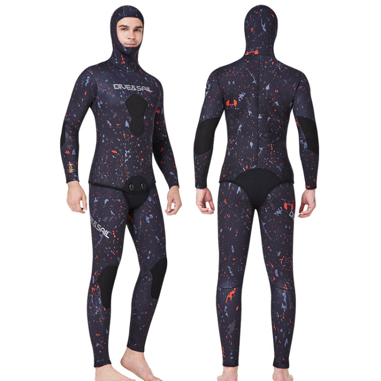 DIVE&SAIL 5mm Split Thick And Keep Warm Long Sleeves Hooded Diving Suit, Size: XXXL(Orange) - Athletic Wear by DIVE&SAIL | Online Shopping South Africa | PMC Jewellery