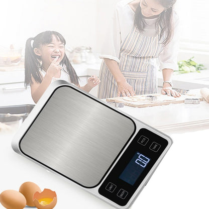 Stainless Steel Food Baking Scale Small Bench Scale Kitchen Electronic Scale English 5kg/0.1g - Kitchen Scales by PMC Jewellery | Online Shopping South Africa | PMC Jewellery