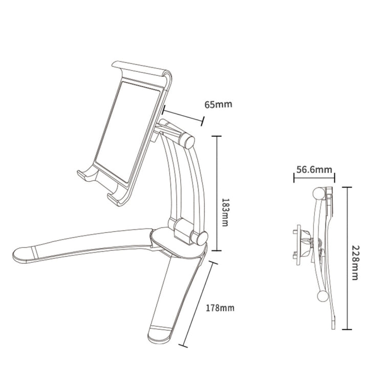 PB-41E Desktop Phone Tablet Lazy Folding Stand(Black) - Lazy Bracket by PMC Jewellery | Online Shopping South Africa | PMC Jewellery