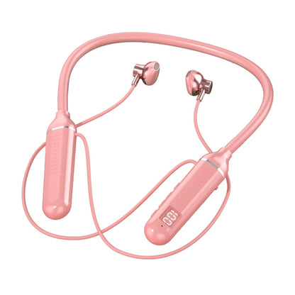 YD-36 Wireless Bluetooth Neck-mounted Earphone with Digital Display Function(Pink) - Neck-mounted Earphone by PMC Jewellery | Online Shopping South Africa | PMC Jewellery