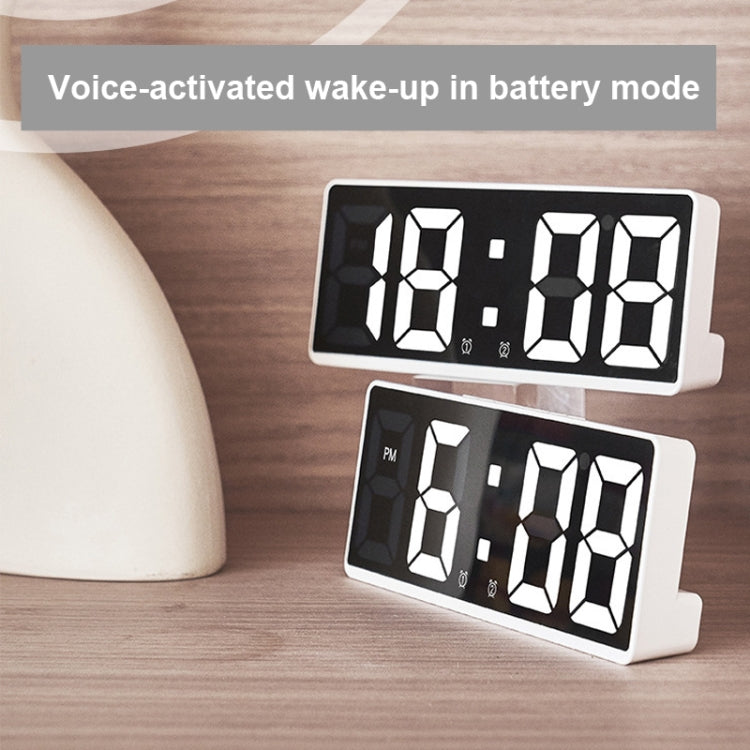 LED Bedside Alarm Clock Battery Plug-In Dual-Purpose Clock(White) - Alarm Clocks by PMC Jewellery | Online Shopping South Africa | PMC Jewellery