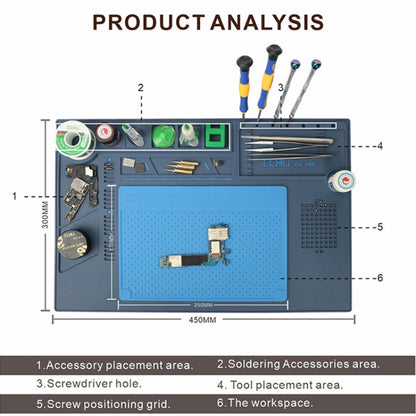 BAKU BA-695  2 in 1 TPR+Silicone Computer Phone Repair Desk Mat Heat Resistant Insulation Mat - Working Mat by BAKU | Online Shopping South Africa | PMC Jewellery