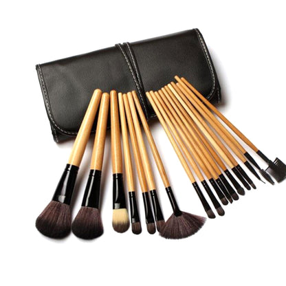 18 PCS / Set Wood Color Makeup Brush Set Loose Powder Brush Makeup Tool - Makeup Brushes by PMC Jewellery | Online Shopping South Africa | PMC Jewellery