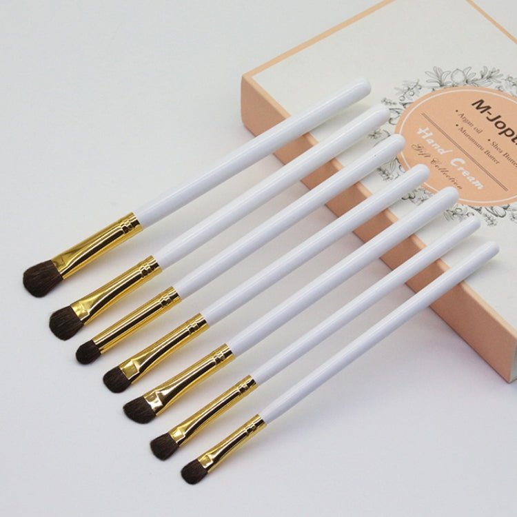 7 PCS / Set Horsehair Daily Eyeshadow Brush Smoky Makeup Brush(White Gold) - Makeup Brushes by PMC Jewellery | Online Shopping South Africa | PMC Jewellery