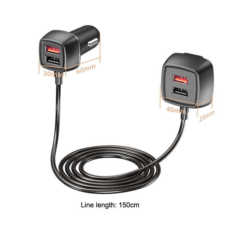 One For Four Car Charger QC3.0 Fast Charge 4USB Car Front And Rear Seat Car Charger, Style: Upgraded Edition - Car Charger by PMC Jewellery | Online Shopping South Africa | PMC Jewellery