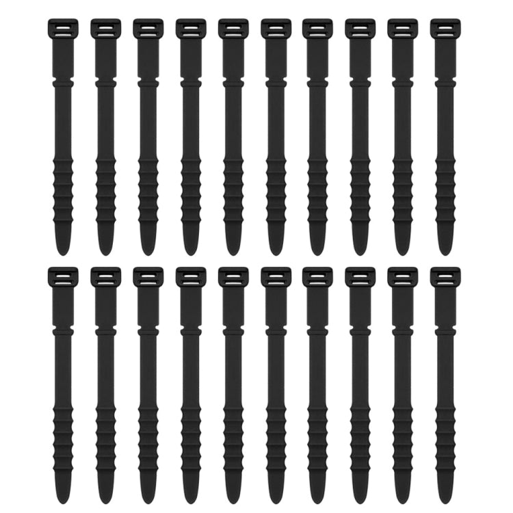 3 Sets 20pcs/Set  Fishbone Silicone Cable Tie Cable Organizer Winder, Color: Black - Cable Organizer by PMC Jewellery | Online Shopping South Africa | PMC Jewellery