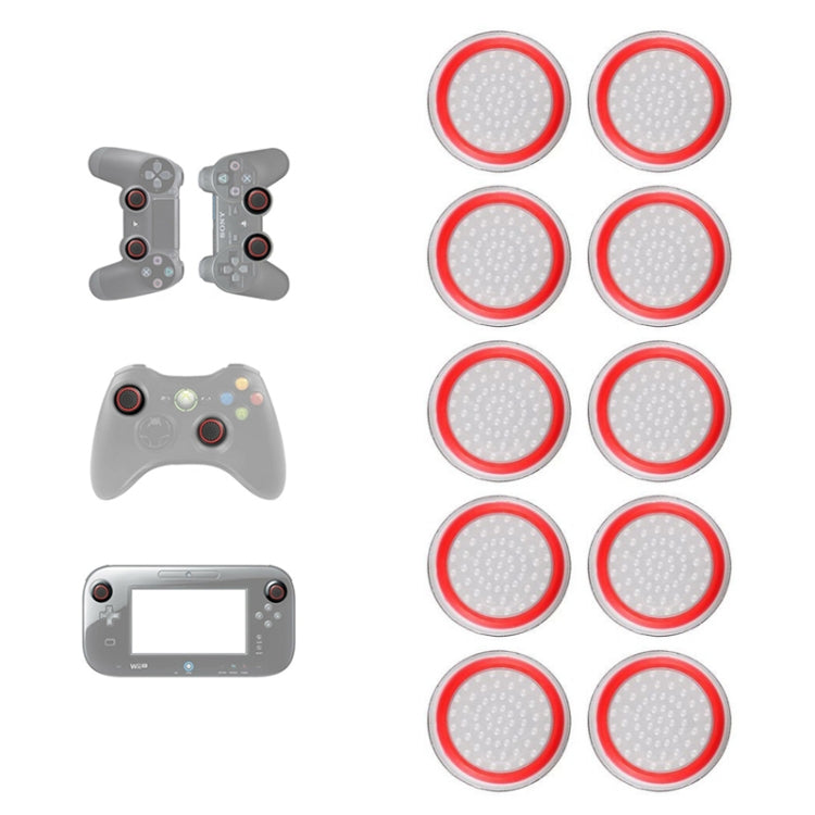 10 PCS Gamepad Silicone Luminous Button Cap Rocker Cap For PS5/PS4/PS3/ONE/360/PRO/series X/S(Transparent Red Circle) - Cases by PMC Jewellery | Online Shopping South Africa | PMC Jewellery