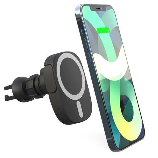 15W Intelligent Car Magnetic Wireless Charging Stand For IPhone 12 / 13 Series (Black) - Wireless Charger Holders by PMC Jewellery | Online Shopping South Africa | PMC Jewellery