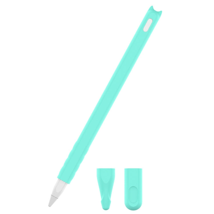 2 PCS Cartoon Touch Silicone Pen Case For Apple Pencil 2(Mint Green) - Pencil Accessories by PMC Jewellery | Online Shopping South Africa | PMC Jewellery