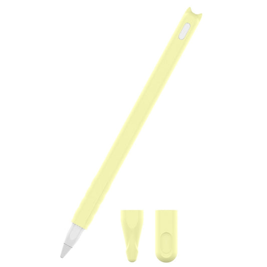 2 PCS Cartoon Touch Silicone Pen Case For Apple Pencil 2(Light Yellow) - Pencil Accessories by PMC Jewellery | Online Shopping South Africa | PMC Jewellery