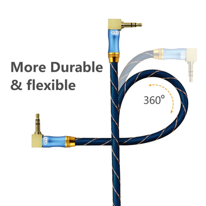 EMK 90-Degree Car 3.5mm Audio Cable Extension Cable, Cable Length: 1M(Blue) - Aux Cable by EMK | Online Shopping South Africa | PMC Jewellery