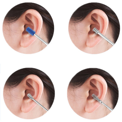 2 Packs Push-Pull Cylinder Storage Ear Scoop Set, Specification: 6 PCS/Set Green - Ear Care Tools by PMC Jewellery | Online Shopping South Africa | PMC Jewellery