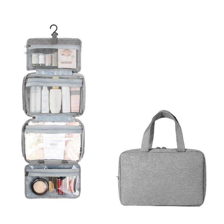 13552A Travel Waterproof Foldable Toiletry Bag Cosmetic Bag with Hook, Color: Grey - Storage Boxes by PMC Jewellery | Online Shopping South Africa | PMC Jewellery