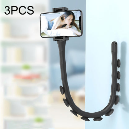 3PCS Caterpillar Mobile Phone Stand Magic Suction Cup Bedside Desktop Bracket(Ink Black) - Lazy Bracket by PMC Jewellery | Online Shopping South Africa | PMC Jewellery