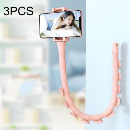 3PCS Caterpillar Mobile Phone Stand Magic Suction Cup Bedside Desktop Bracket(Red Pink) - Lazy Bracket by PMC Jewellery | Online Shopping South Africa | PMC Jewellery